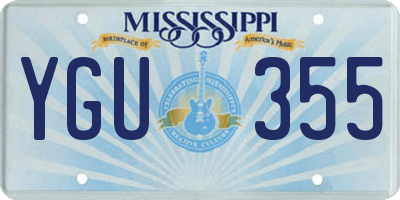 MS license plate YGU355