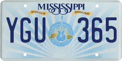 MS license plate YGU365