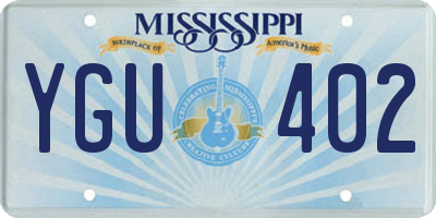 MS license plate YGU402