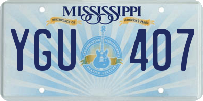 MS license plate YGU407