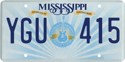 MS license plate YGU415