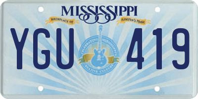 MS license plate YGU419