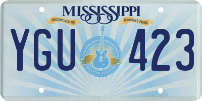 MS license plate YGU423