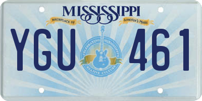 MS license plate YGU461