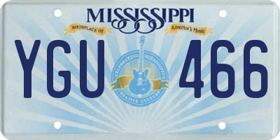 MS license plate YGU466