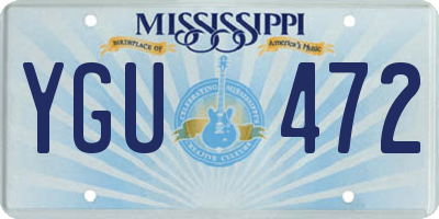 MS license plate YGU472