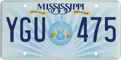 MS license plate YGU475