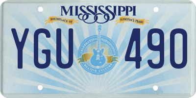 MS license plate YGU490