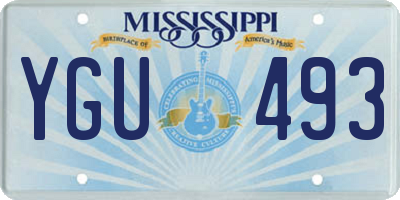MS license plate YGU493