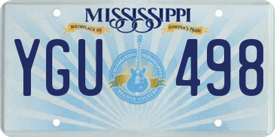 MS license plate YGU498