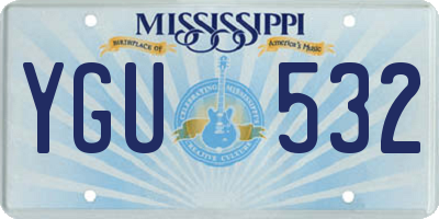 MS license plate YGU532