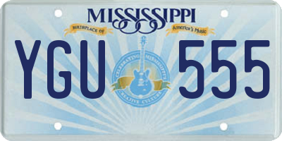 MS license plate YGU555