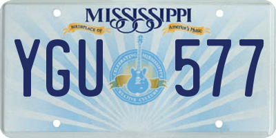 MS license plate YGU577