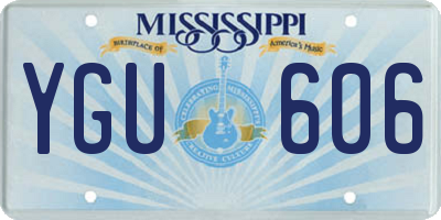 MS license plate YGU606