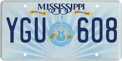 MS license plate YGU608
