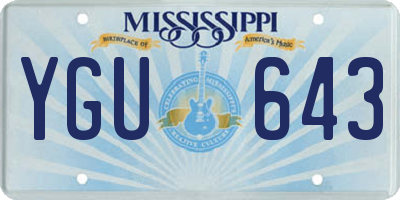 MS license plate YGU643
