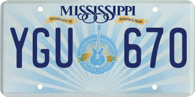 MS license plate YGU670