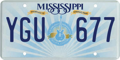 MS license plate YGU677