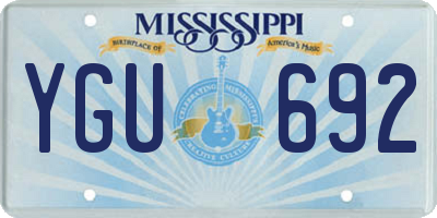 MS license plate YGU692