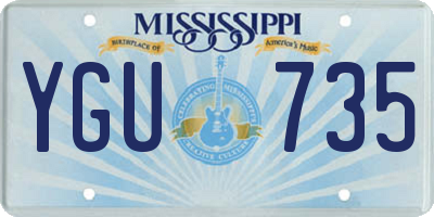 MS license plate YGU735