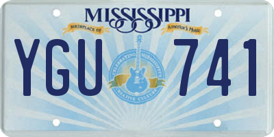 MS license plate YGU741
