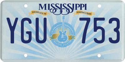 MS license plate YGU753