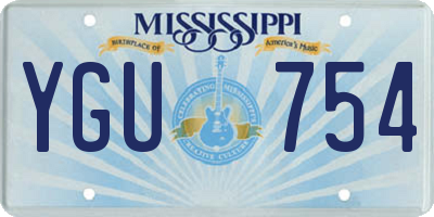 MS license plate YGU754