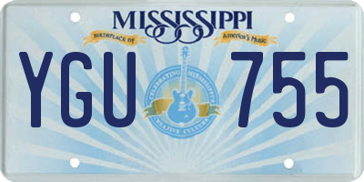 MS license plate YGU755