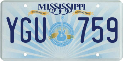 MS license plate YGU759