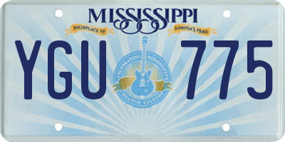 MS license plate YGU775