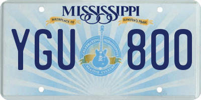 MS license plate YGU800
