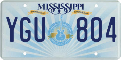 MS license plate YGU804