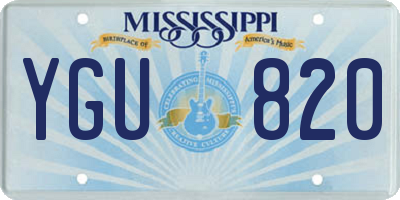 MS license plate YGU820
