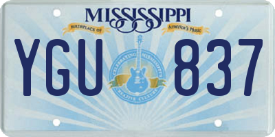 MS license plate YGU837