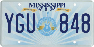 MS license plate YGU848