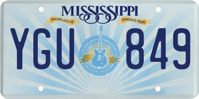 MS license plate YGU849