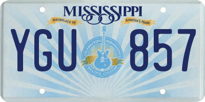 MS license plate YGU857