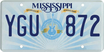 MS license plate YGU872