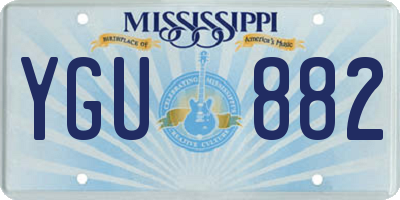 MS license plate YGU882