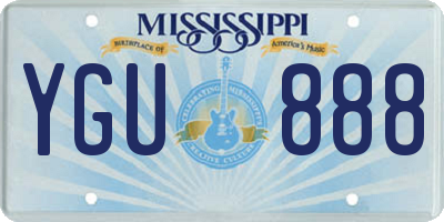 MS license plate YGU888