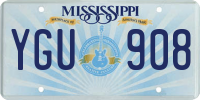 MS license plate YGU908