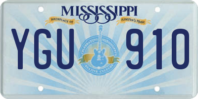 MS license plate YGU910