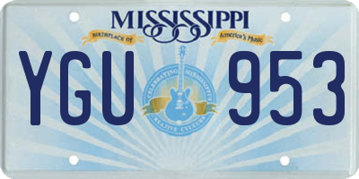 MS license plate YGU953