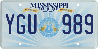 MS license plate YGU989