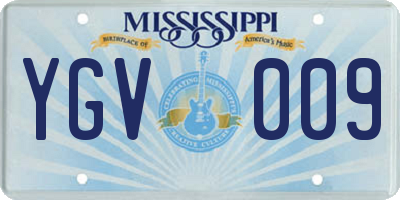 MS license plate YGV009