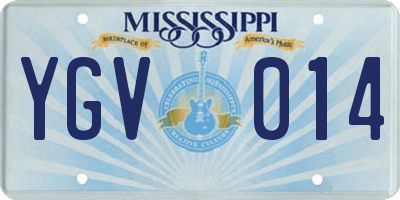 MS license plate YGV014