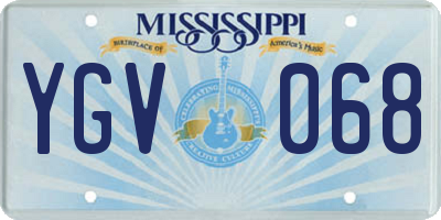MS license plate YGV068