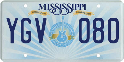 MS license plate YGV080