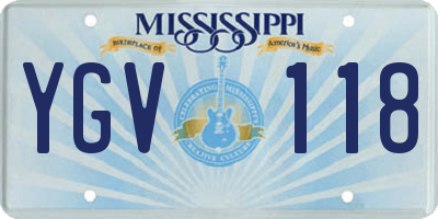 MS license plate YGV118
