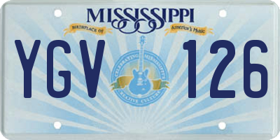 MS license plate YGV126
